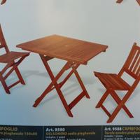TAVOLO E SEDIE DA GIARDINO IN LEGNO