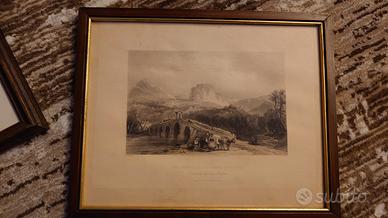 Stampa antica Castello di Cassano Calabria