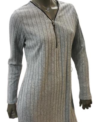 Vestito donna grigiio con zip