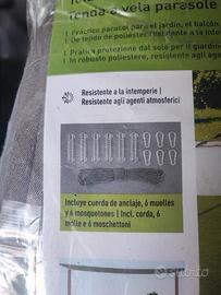tenda parasole con corde e molle