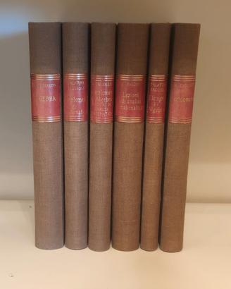 Lotto 6 libri d'epoca Matematica Algebra Rilegati