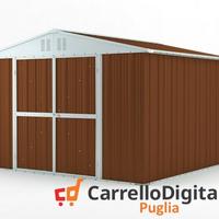 Box struttura lamiera Acciaio 327x307 legno scuro