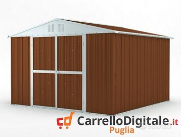 Box struttura lamiera Acciaio 327x307 legno scuro