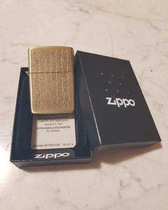ZIPPO Heart Sutra (Hannya Shingyo) Placcato Oro