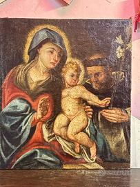 Antico dipinto – Madonna con Bambino fine '600