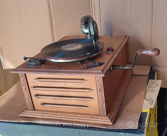 GRAMMOFONO ANTICO ORIGINALE GIOCATTOLO 78 GIRI