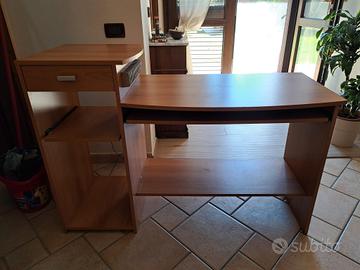 scrivania con porta PC e porta stampante 