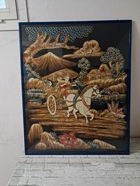 quadro etnico dipinto batik indonesiano 