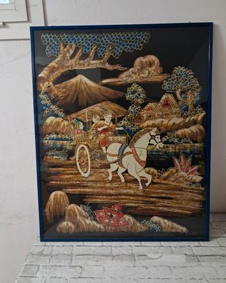 quadro etnico dipinto batik indonesiano 