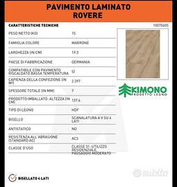 PAVIMENTO LAMINATO ROVERE