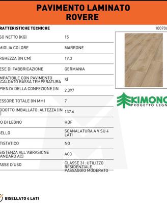 PAVIMENTO LAMINATO ROVERE