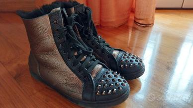 Scarponcini imbottiti, in pelle, per ragazzina 36