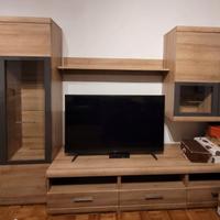 Mobile soggiorno + credenza in legno stile moderno