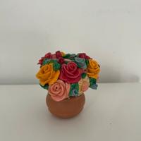 Soprammobile fiori coccio