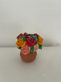 Soprammobile fiori coccio