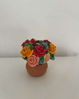 Soprammobile fiori coccio