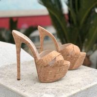 Scarpe tacco n. 38 colore sughero