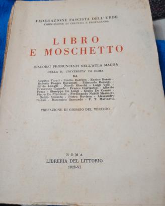 libro antico LIBRO E MOSCHETTO  anno 1928