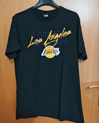 new era los angeles lakers nba/ t shirt uomo nera