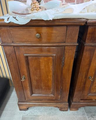 Comodino letto primi 900 vintage rovere