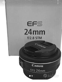 obiettivo canon ef.s 24 mm f 2.8 stm pancake con s
