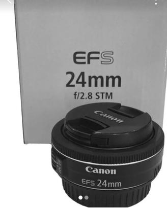 obiettivo canon ef.s 24 mm f 2.8 stm pancake con s