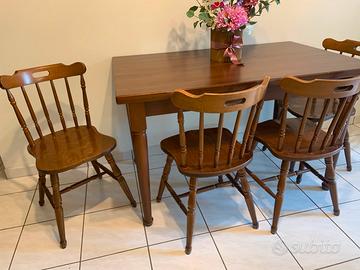 Tavolo da pranzo in legno + 4 sedie-stile classico