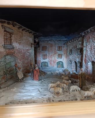 Diorama artigianale a tema natività 