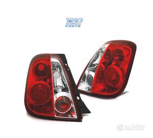 FARI PER FIAT 500 07- ROSSO BIANCO LOOK LEXUS