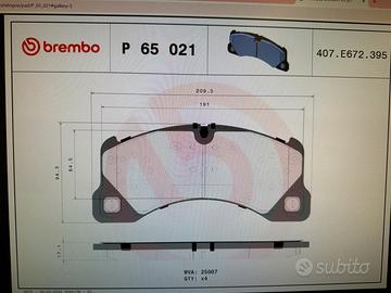 Pastiglie brembo nuove p65021 per cayenne e touare