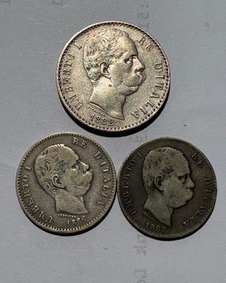 Argento e centesimi Umberto I