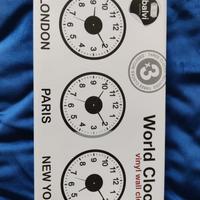 Orologi da parete "World Clock" in vinile - NUOVI