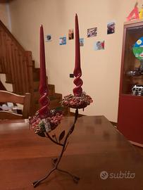 portacandela centrotavola natalizio