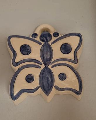 formella thun ceramica farfalla bianco azzurro but