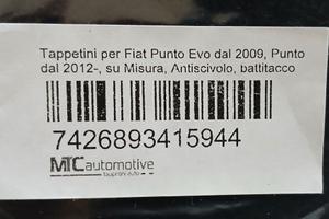 Tappetini della MTC automotive per Fiat Punto Evo