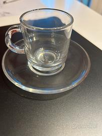Coppia di tazzine Nespresso in vetro con piattino