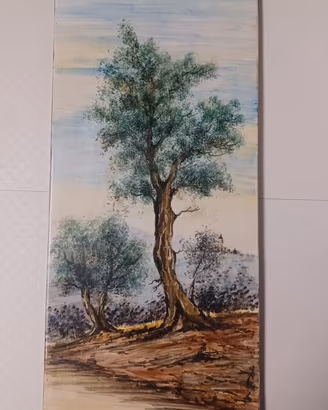 piastrella in ceramica dipinta  a mano 