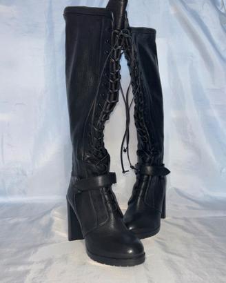 Cesare Paciotti Leather Boots Laces Victorian 36EU