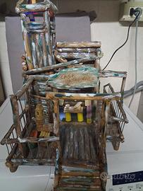 casetta fatta a mano x presepi illuminata