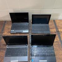 Lotto 4 pc netbook portatili da testare laptop