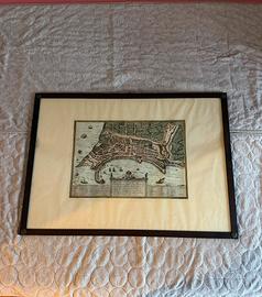 Quadro Mappa Storica Incorniciata ancona