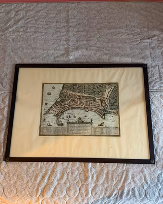 Quadro Mappa Storica Incorniciata ancona