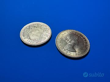 Monete d’oro: Sovrana 1966+20 Franchi 1947