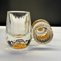 6 Bicchieri shot cristallo oro