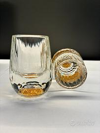 6 Bicchieri shot cristallo oro