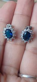 orecchini argento con zirconi blu 