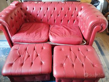 Divano CHESTERFIELD Poltrona Frau con poggiapiedi 