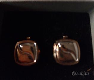GEMELLI PER CAMICIA ARGENTO PLACATO ORO