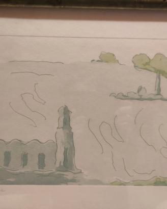 Incisione colorata Virgilio Guidi