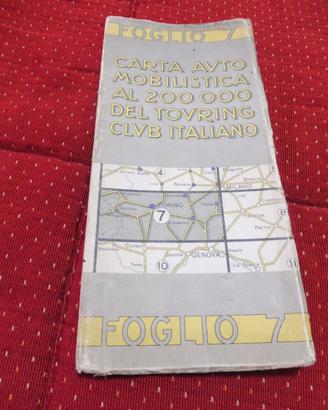Carta stradale d'epoca